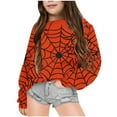 thumbnail image 4 of CLOISE Red Halloween Toddler Sweatshirt Boys Girls Long Sleeve Crew Neck Tops Spider Web Print Casual Fashion Fall Winter Clothes 1-12T, 4 of 4