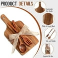 thumbnail image 3 of 10 Set Acacia Wood Cutting Boards Gift Bulk Bridal Baby Shower Prizes Wooden Cheese Charcuterie Board Set Spoons Forks Thank You Tags with Box for Guests Gift Wedding Christmas, 3 of 6