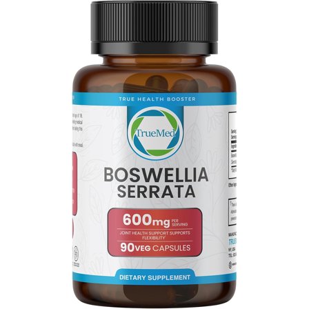TrueMed Boswellia Serrata Extract Capsules 600 mg, 65% Boswellic Acid, Joint Support Supplement for Cartilage & Mobility, Non-GMO, Made in USA, 90 Capsules