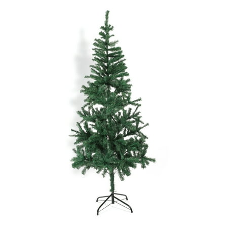 Baner Garden 7' Classic Artificial Pencil PVC Pine Christmas Tree with Metal Stand Holiday Season Indoor Outdoor, Green (CH-10027)