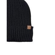 George Mens Ribbed Fleece Lined Knit Beanie,Black Soot