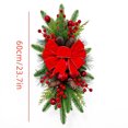 thumbnail image 2 of Christmas Stair Swag Wreath Cedar Pine Garland Real Touch Christmas Wreath with Red Bow Berry Front Door Wall Window Stairs Holiday Christmas Decoration 23.7 inch, 2 of 5