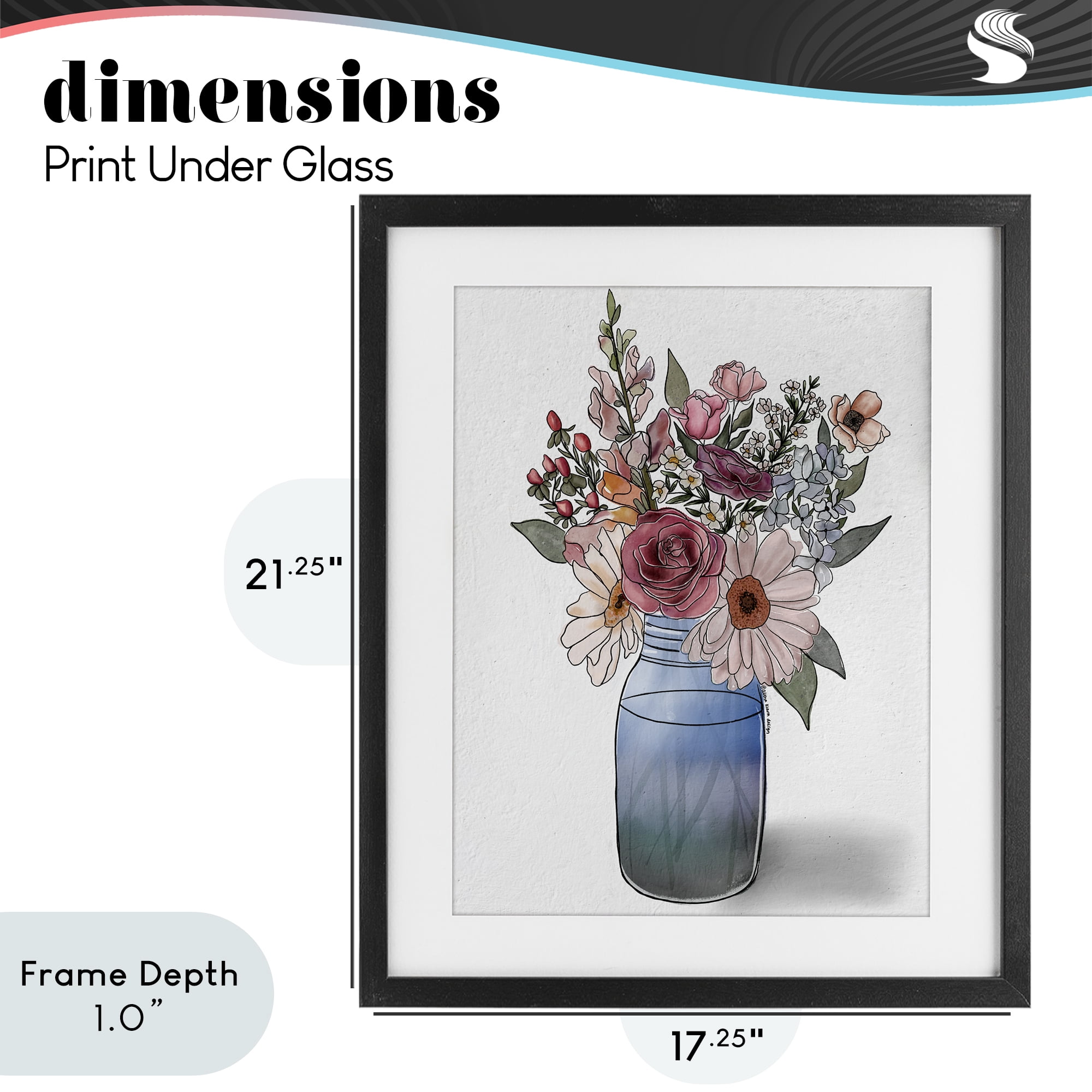 Stupell Industries Farmer's Market Vase Black Framed Print Under Glass, design by Alisha Kiara Design