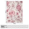 thumbnail image 4 of COMIO  Floral Throw Blanket, Romantic Rose Flower Bouquet Blooms in Soft Pastel Tones Botanical Rococo Design, Flannel Accent Piece Soft Couch Cover for Adults, Pink, 4 of 6