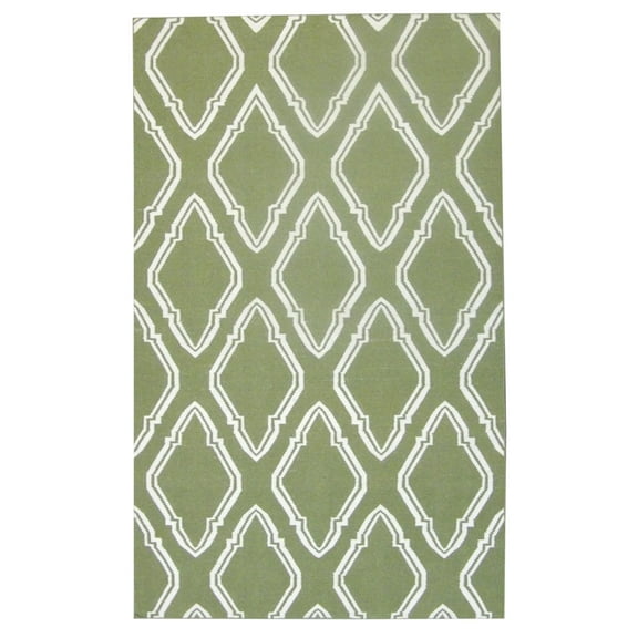 Wahi Rugs Hand Knotted Coastal Flat-Weave Indoor Outdoor Beach 5'0"x8'0" -W814