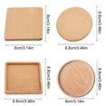 thumbnail image 2 of Ame 8.8x8.8x1cm 1PC Beech Black Walnut Wood Coaster Retro Insulation Cup Mat Household Square Round Coaster, 2 of 8