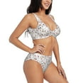 thumbnail image 2 of Kdxio Cat Bear Rabbit Print Women's 2 Piece High Waisted Wrap Spaghetti Strap Summer Swimsuit Bikini Set-Small, 2 of 7