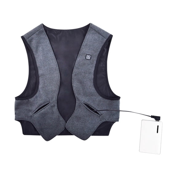 A Usb Heated Shoulder Pad Vest With Power Bank S M Size Cotton Fabric For Men Women Rechargeable Heating For Winter Sports Office Home Use