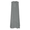thumbnail image 6 of YuXingFu Dresses for Women Maxi Crew Neck Plus Size Womens Dress Sleeveless Solid Color Long Casual Summer Gray M, 6 of 8
