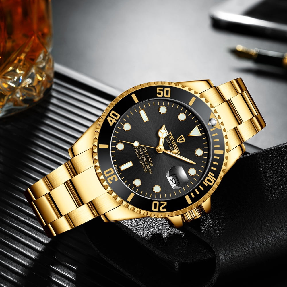 Tevise Classic Quartz Watch Man Waterproof Stainless Steel Wristwatches for Men Relogio Masculino