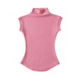 thumbnail image 5 of Camisetas sin mangas de cuello alto para mujer, jerseys ajustados de color liso, camisetas informales, ropa de calle para mujer, Camisetas básicas, 5 of 5