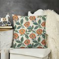 thumbnail image 2 of YINGXI Block Print Throw Pillow Covers Green and Orange Vintage Floral Boho Outdoor Farmhouse Fall Decorations Decorative Throw Pillows Cases for Home Living Room Couch Decor 12x12in, 2 of 5
