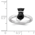 thumbnail image 5 of Sterling Silver Polished Black Enameled Cat Ring, 5 of 5