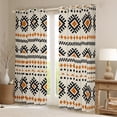 thumbnail image 2 of Bohemian Aztec Blackout Curtains Boho Hippie Curtains, Western Tribal Pattern Curtains & Drapes Native Indian American Living Room Curtains, Abstract Geometric Window Curtains Beige Black Orange, 2 of 6