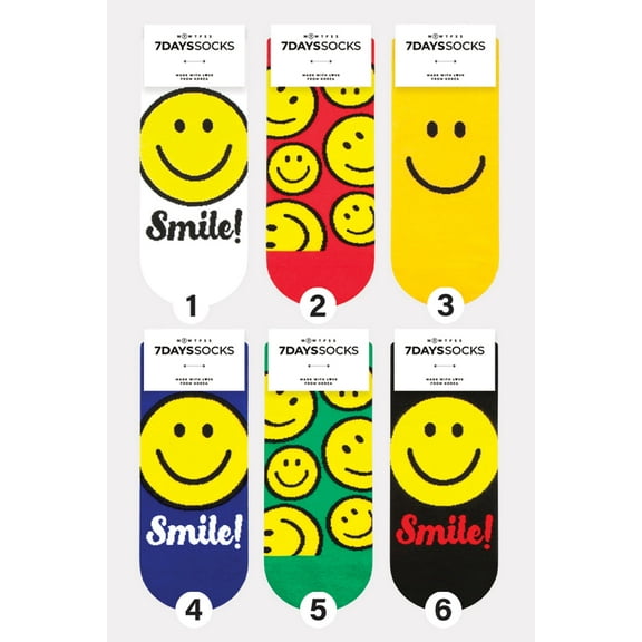 Women's Ankle Smile Party Socks - 6 Pair Set