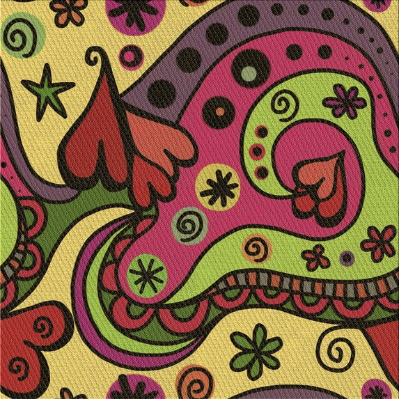 Ahgly Company Machine Washable Indoor Square Transitional Saffron Red Area Rugs, 5' Square