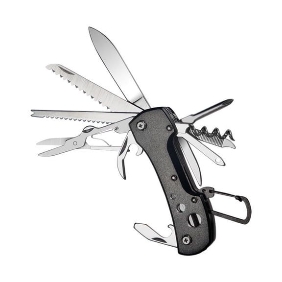 Stainless Steel Swiss Army Pocket Knife Multitools 11-in-1 Multi Function with Opener Screwdrivers Saw Scissors