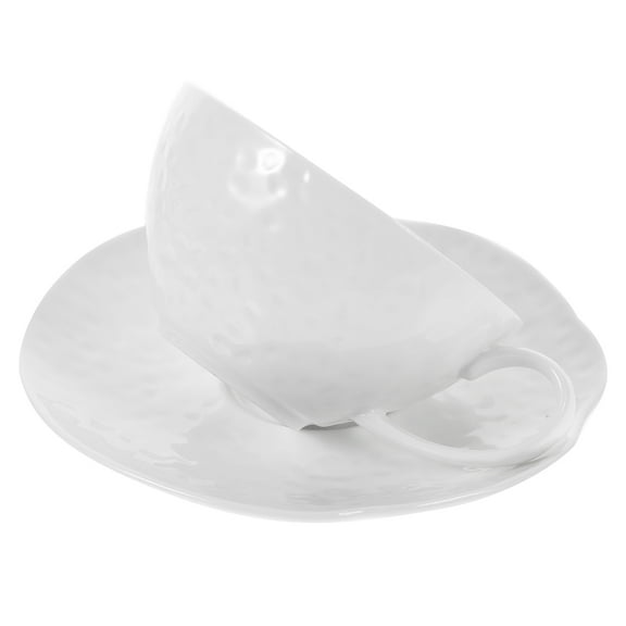 White Ceramic Coffee Cup Set with Saucers, Home Mug Set for Cappuccino, Tea, Water, and Stylish Drinkware