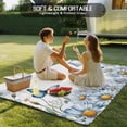 thumbnail image 6 of 3' x 5' Outdoor Rug, White Daisy Blossom Outdoor Washable Rug Large Floor Carpet, Spring Graden Floral Butterflies Non Shedding Area Rug for Outside Patio RV Porch Deck Balcony Camping Living Room, 6 of 9
