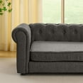 thumbnail image 5 of S-HOME Rectangular Dog Sofa Bed Dark Blue Linen Fabric Elevated Design Comfortable Large Pet Bed For Pets，DARK GREY, 5 of 7