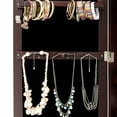thumbnail image 4 of Aukfa Jewelry Mirror Cabinet Organizer Armoire Wall/Door Mounted Lockable - Brown, 4 of 10