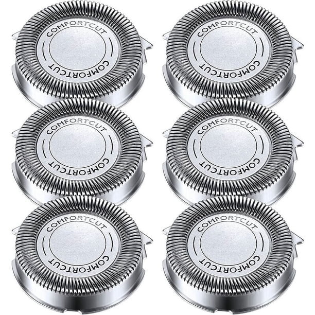 Cabezales de repuesto Sh30/50/52 compatibles con las afeitadoras eléctricas Philips de las series 1000, 2000, 3000, 5000 y At8xx/At7xx/Pt8xx/Pt7xx con cuchilla puntiaguda, no originales (6 piezas).