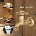 thumbnail image 3 of Vintage Solid Brass Faucet Wall Mounted Single Handle Water Tap for Kitchen Bathroom Mop Pool with Easy Installation, 3 of 7