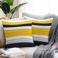 thumbnail image 3 of Outdoor Pillow Cover Yellow White Gray Black Stripe Set of 2 Waterproof Throw Pillowcases Wood Grain Decorative Patio Furniture Pillows for Couch Garden Indoor & Outdoor Use, 3 of 9