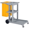 thumbnail image 1 of HOMCOM Janitorial Cart on Wheels, Cleaning Cart with Rubbish Bag, Grey, 1 of 10