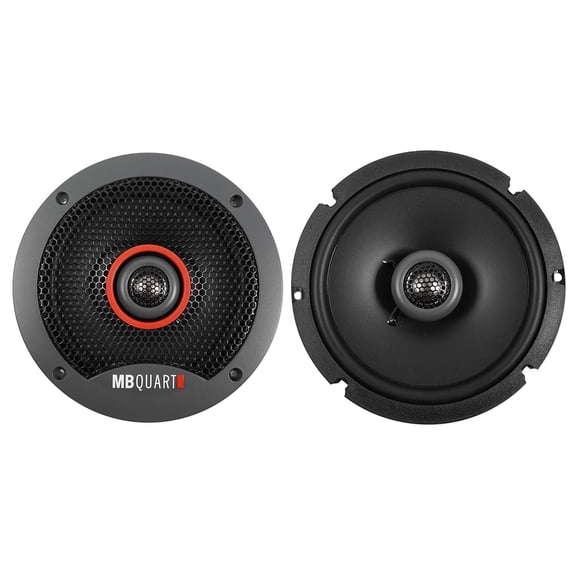 MB Quart FKB116S Formula Slim Mount Car Speakers (Black, Pair) – 6.5 Inch Coaxial Speakers, 60 Watt, Car Audio, Internal Crossover, 1 Inch Tweeters (Grills Not Included)