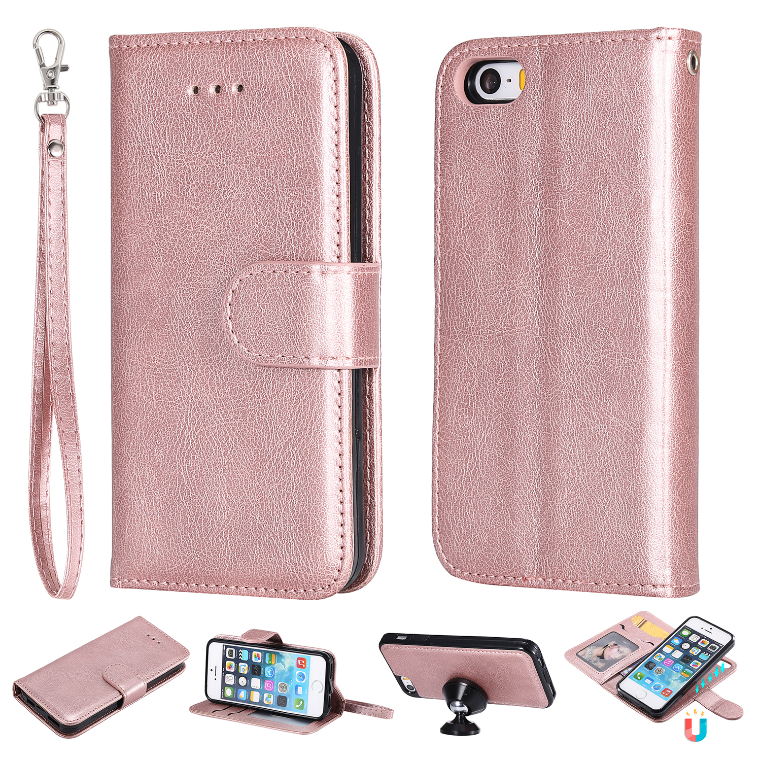 iPhone 5 5S Case Wallet,iPhone SE(2016 Edition) Case, Allytech PU