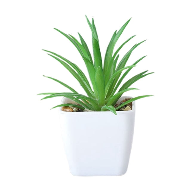 Plants Artificial Potted Faux Plant In Square White Pots For Home Bathroom Desk Shelf Decor