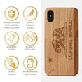 thumbnail image 4 of Case Yard Wooden Case Outside Soft TPU Silicone Slim Fit Shockproof Wood Phone Cover for Girls Boys Men and Women Supports Wireless Charging California Republic Design case for iPhone-XS-Max, 4 of 7