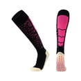 thumbnail image 3 of Calcetines de fútbol hasta la rodilla, suaves y transpirables, para deportes atléticos. Negro y rosa, 3 of 9