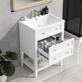 thumbnail image 2 of EUROCO 24" Bathroom Vanity with Sink,Modern Bathroom Storage Cabinet with Solid Wood Frame ,Drawer and Open Shelf,White, 2 of 8