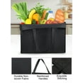 thumbnail image 5 of TSV 5Pcs Reusable Shopping Bags, Large Non-Woven Grocery Storage Bag, 16x10x13", Black, 5 of 5