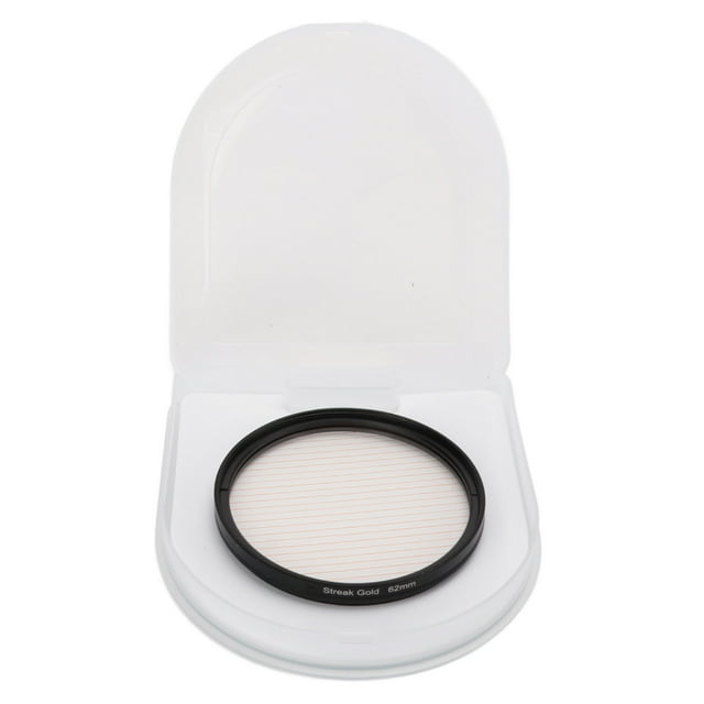 Filtro de lente de cámara digital Gold Streak con marco de aleación de aluminio y vidrio óptico antiarañazos para Nikon de 62 mm