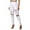 White, variant on Luwomo Women's Casual Jeans Stretch Holes Leggings High Waist Straight Leg Long Trousers Relaxed Fit Denim Pants White,L