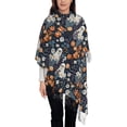 thumbnail image 3 of Sikiie Cute ghost in the flowers Shawl Wraps Big Scarf Tassel Fall Winter Thick Scarf Warm Shawl Women Fall Gifts, 3 of 8