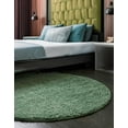thumbnail image 4 of Unique Loom Everyday Shag Collection Area Rug - Solid (12' 4" Round Green), 4 of 6