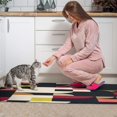 thumbnail image 4 of Kitchen Rugs and Mats Non Skid Washable Black Geometric Kitchen Mat and Rug Set,Floor Cushion Waterproof Rug,Rubber Backed Area Rugs for Kitchen Laundry, 4 of 7