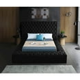thumbnail image 6 of Meridian Furniture Bliss Velvet Queen Bed - Box of 3-Color:Black Velvet,Style:Contemporary, 6 of 9