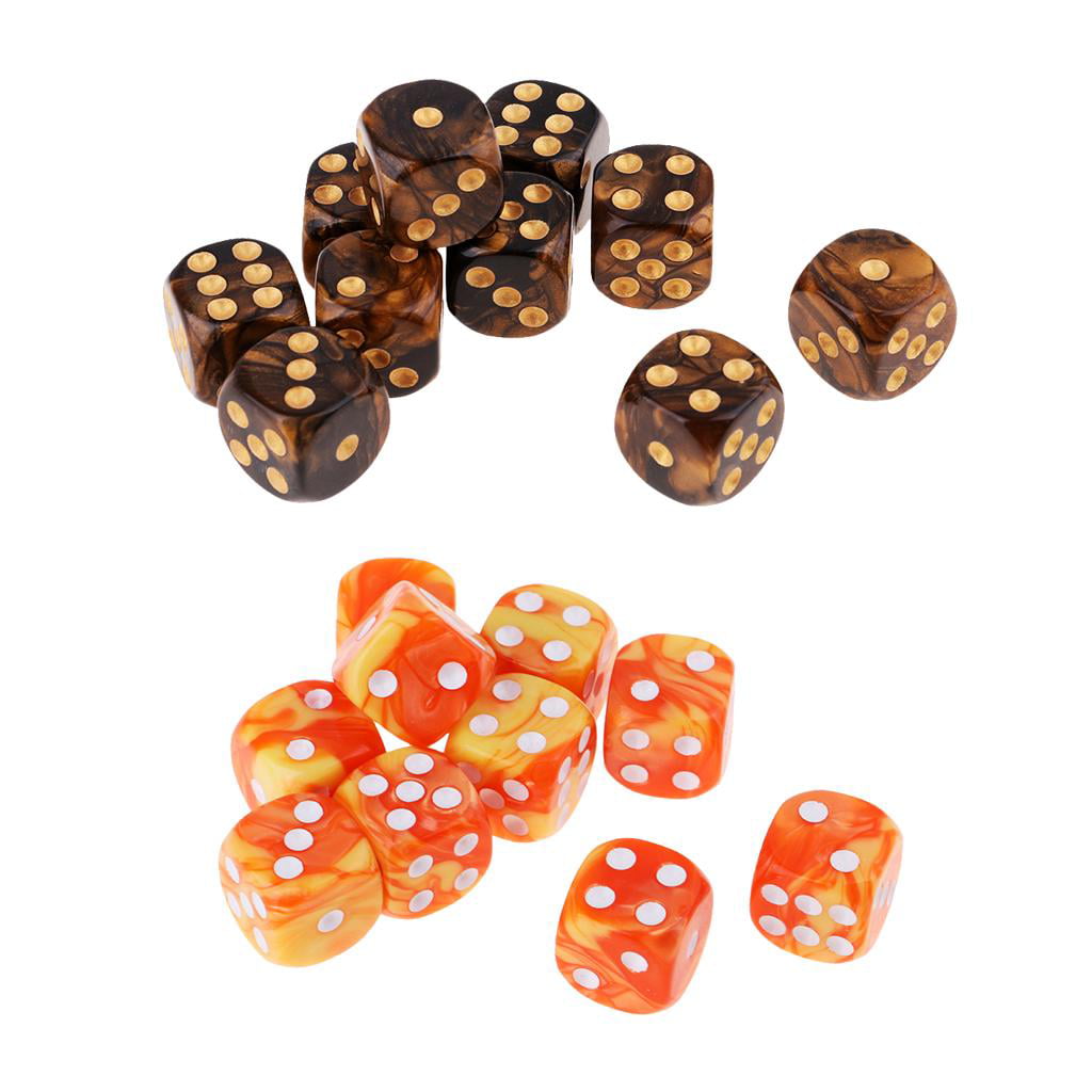 20x D6 16mm Dice Role Playing for Math Teaching Board Game Casino Supplies 