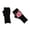 Pink, variant on Ladies Ribbed Knit Arm Warmers Flower Applique Soft Stretch Hand‑cover Indoor Writing Daily Winter Supply Black