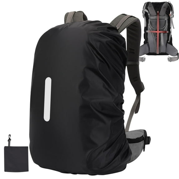 Reflective Backpack Rain Cover - Waterproof Nylon Cover with Reflective Strips for Cycling/Hiking/Travel, Quick-Drying Universal Backpack Protector