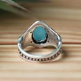 thumbnail image 3 of Blue Chalcedony Ring, Statement Ring, 925 Silver Ring, Unique Ring, Bohemian Ring, Men's Signet Ring Healing Crystal Ring, Oval Cut Gemstone, 3 of 5