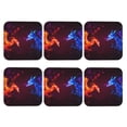 thumbnail image 2 of Pofeuu Futuristic Red And Blue Bird Print Leather Coasters Set of 6, Round Cups Mugs Mat Pad for Home Kitchen Heat Resistant Drink Coasters,Square, 2 of 7