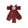 thumbnail image 1 of INSPIRE CHIC Broche de cinta para mujer, lazo, corbata, broches para bodas y fiestas, rojo, 1 of 4
