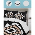 thumbnail image 4 of Black White Beige Boho Full Size Down Alternative Comforter, Lightweight Comforter Quilt Bedding Set with Pillow Shams Western Geometric Aesthetic All Seasons Bed Comforter Duvet Insert 78"x90", 4 of 7