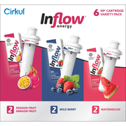 Cirkul Inflow Energy Flavor Cartridge Variety Pack, Drink Mix, 6-Pack (2 Passion Fruit Dragon Fruit, 2 Wild Berry, 2 Watermelon)